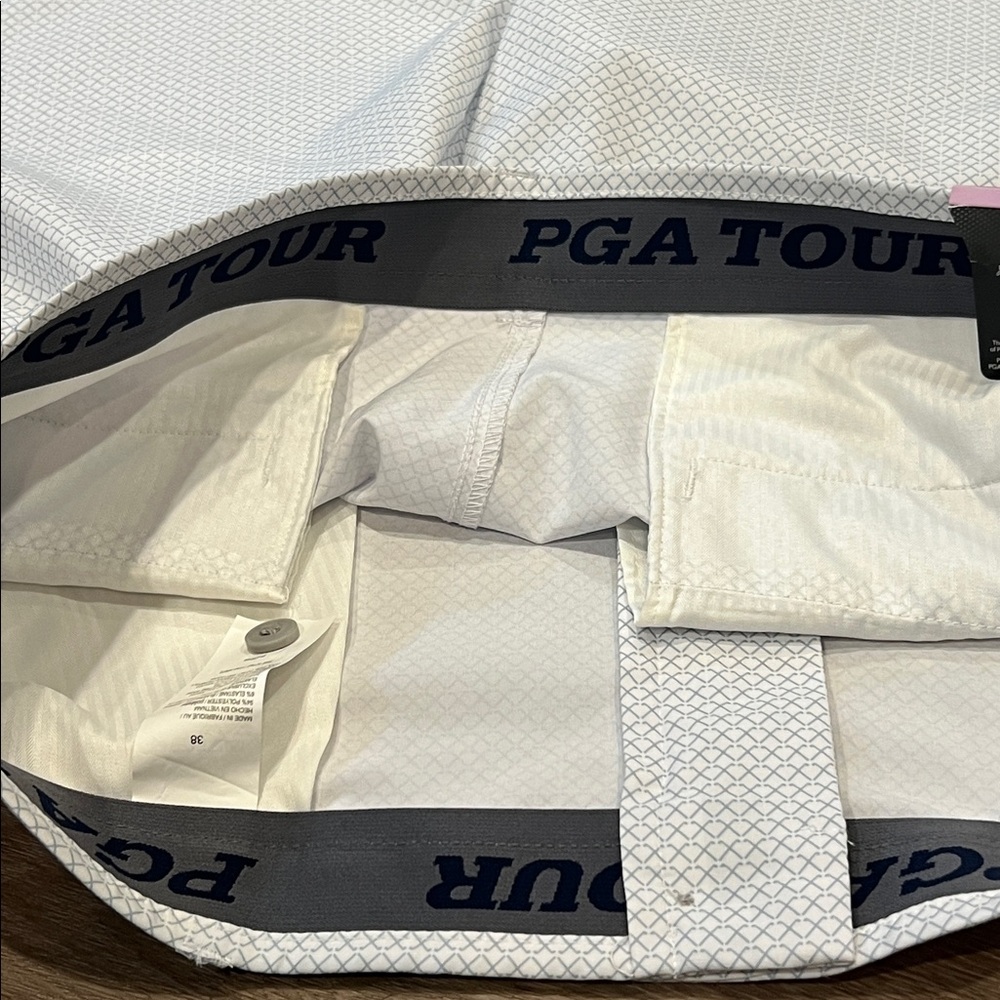 NWT PGA Tour Men's White Golf Club Patterned Shorts Size 38 UPF 50 Wicking - Picture 8 of 15